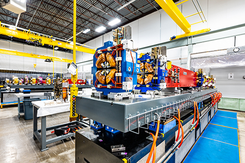 View of a partially assembled magnet module for the APS Upgrade Project. The new electron storage ring will be made up of 1,321 magnets assembled into 200 modules, each aligned to within half the width of a human hair. 